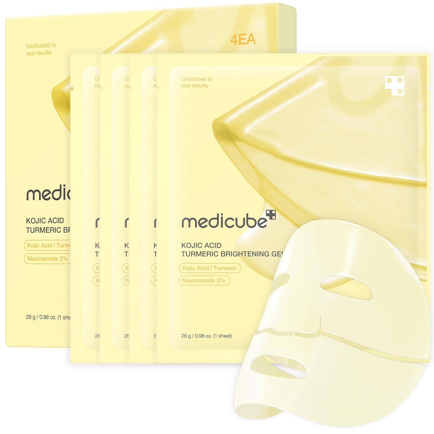 Medicube Kojic Acid Turmeric Brightening Gel Mask 4-pack for Orlena Skin
