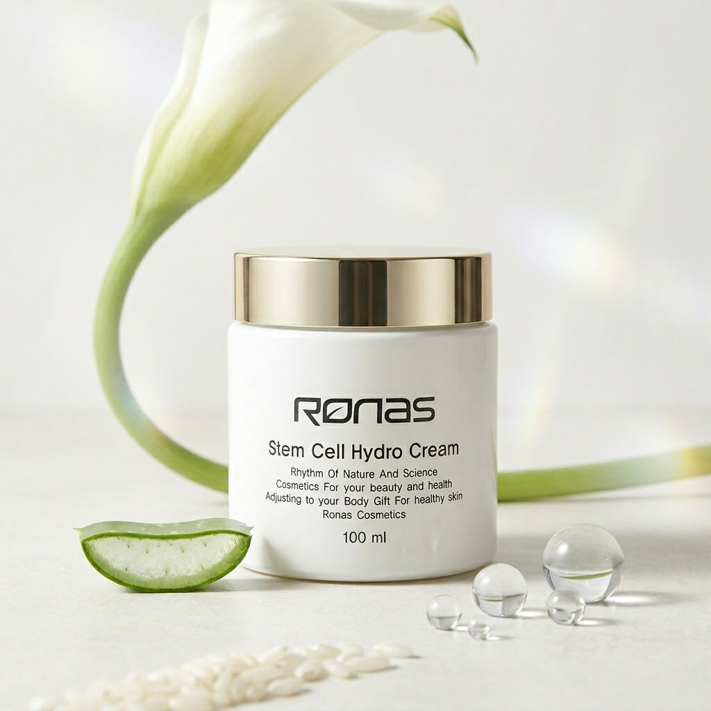 Ronas Stem Cell Hydro Cream texture detail showing product consistency for Orlena Skin