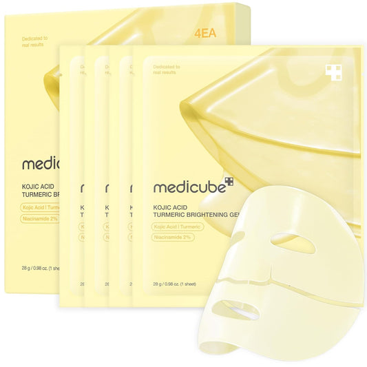 Medicube Kojic Acid Turmeric Brightening Gel Mask 4-pack for Orlena Skin