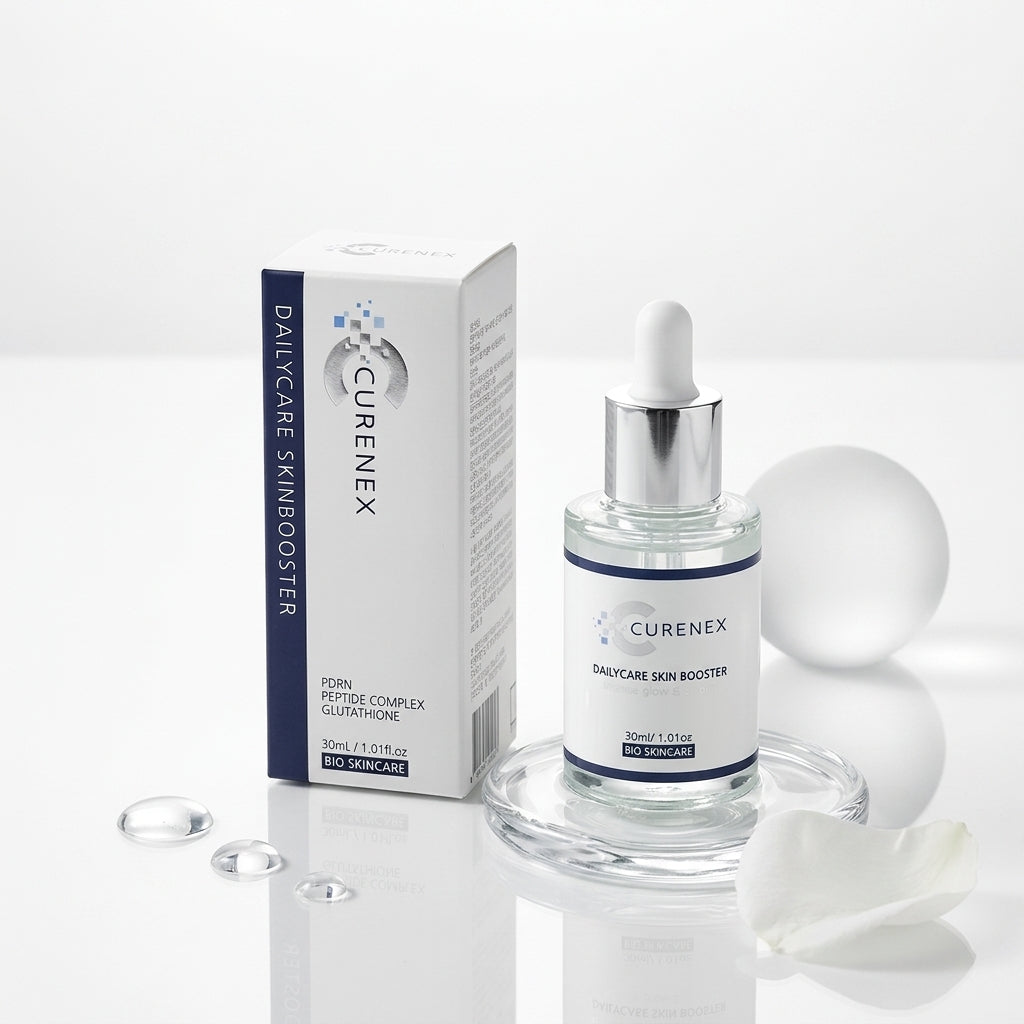 Curenex Daily Care Skin Booster texture detail showing product consistency for Orlena Skin