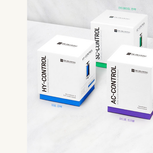 Dr. Drawing HY Control Hyaluronic Acid Aqua Ampoule product box for Orlena Skin