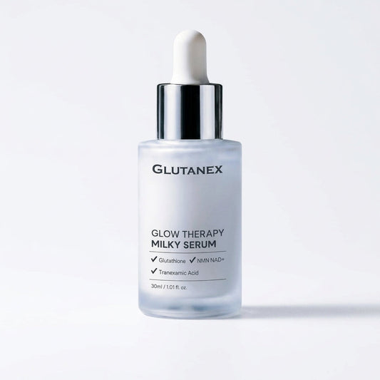 Glutanex Glow Therapy Milky Serum bottle product shot for Orlena Skin