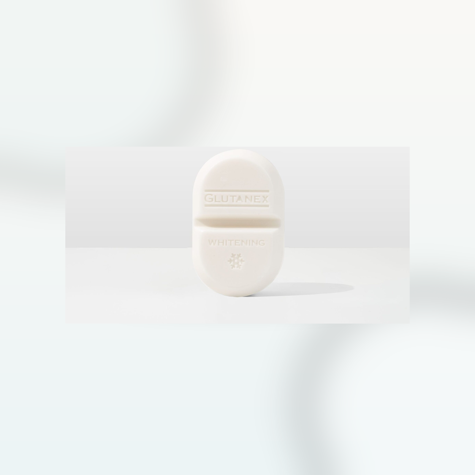 Glutanex Soap (3 bars) Pomelli-style product shot for Orlena Skin