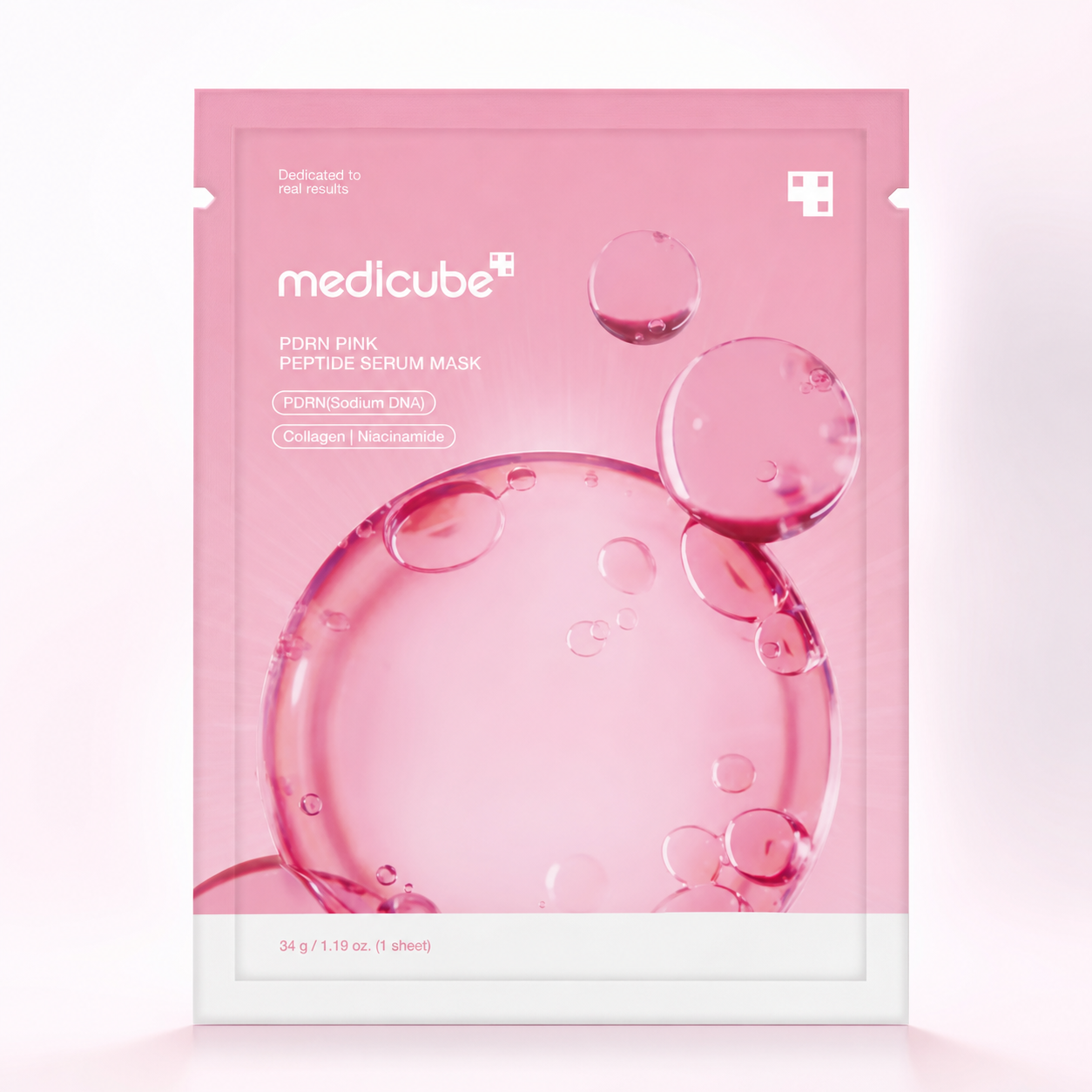 Medicube PDRN Pink Peptide Serum Mask sheet mask product shot for Orlena Skin