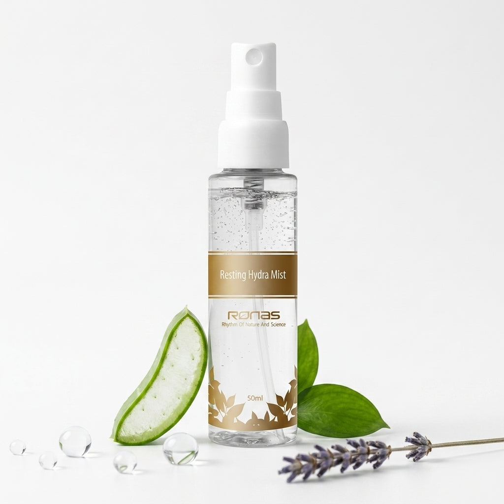 Ronas Resting Hydra Mist texture detail showing product consistency for Orlena Skin